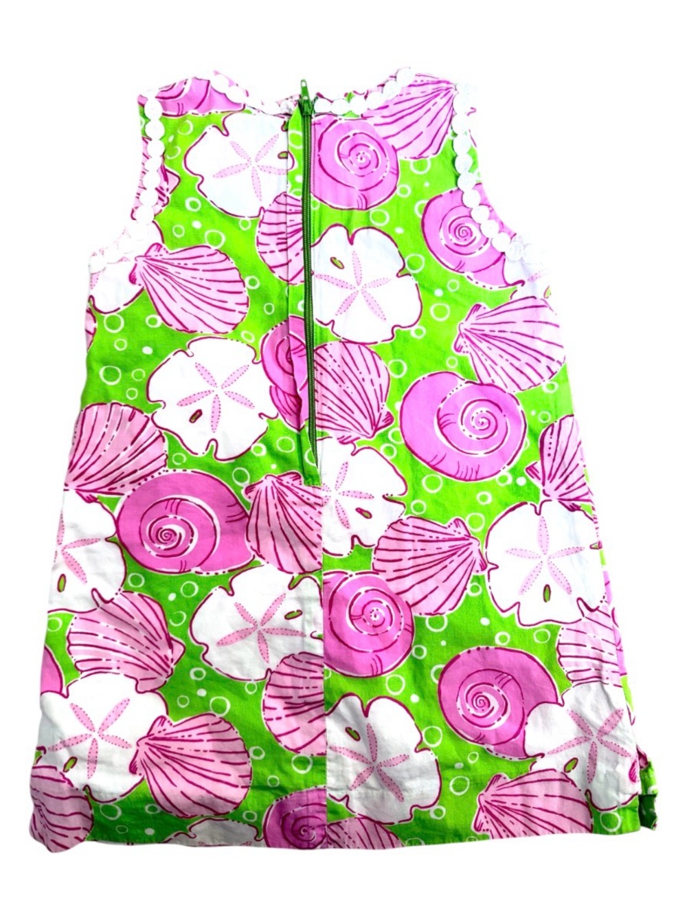 Lilly Pulitzer Green Dress with Pink and White Shell Print - Picture 2 of 9